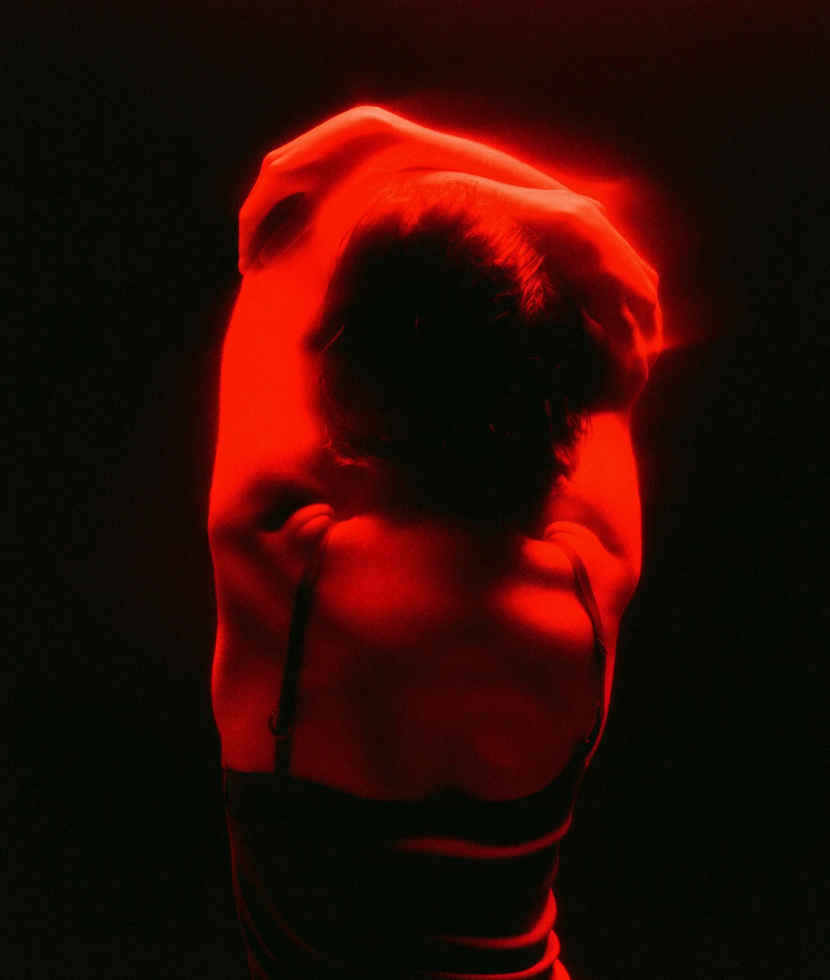 Back and shoulders in red light